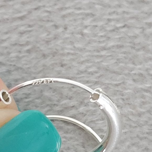 925 Sterling Silver Hoop Earrings - Picture 8 of 13